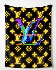 Dripping LV Monogram Blanket Neon LV Drip Blanket 118